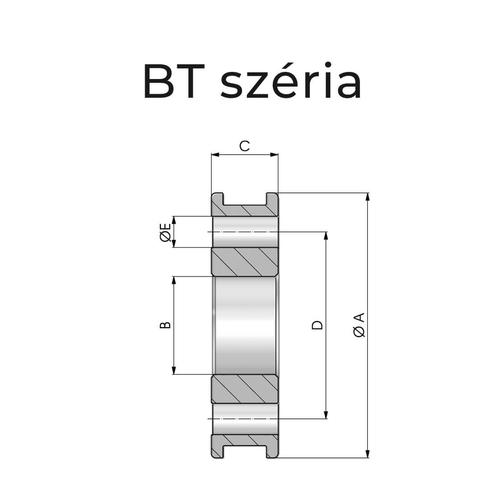 Technical drawing of BT series piston