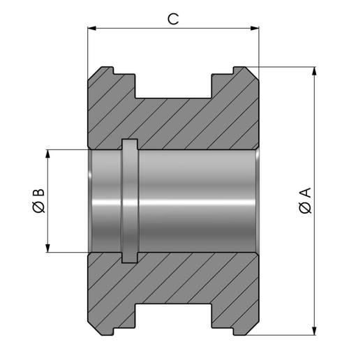 Size drawing of the standard piston