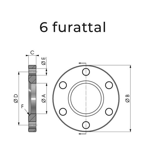 Size diagram of the 6-hole hydraulic cylinder flange