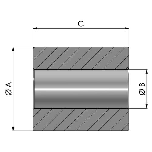 Size diagram of the perforated ring