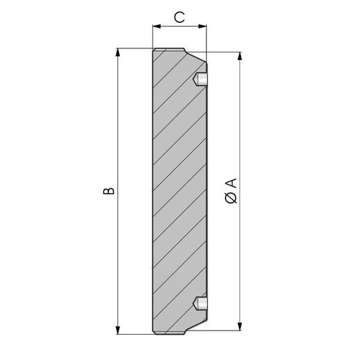 Size drawing of the threaded cylinder end