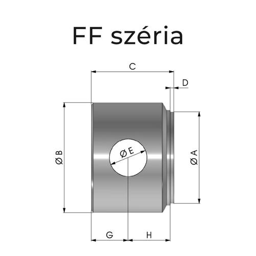Size drawing of FF series heavy-duty cylinder base
