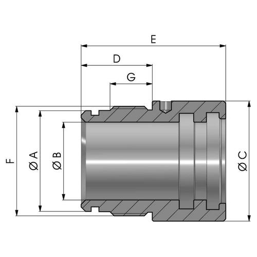 Size drawing of the rod guide – for plunger cylinder