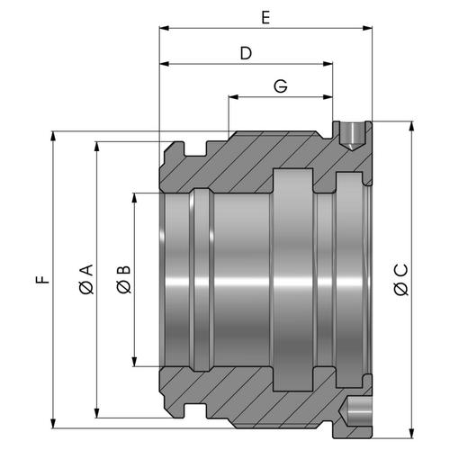 Size diagram of the medium-length rod guide
