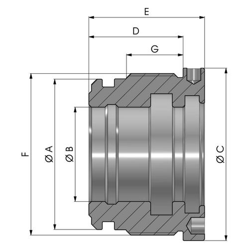 Size drawing of the standard rod guide