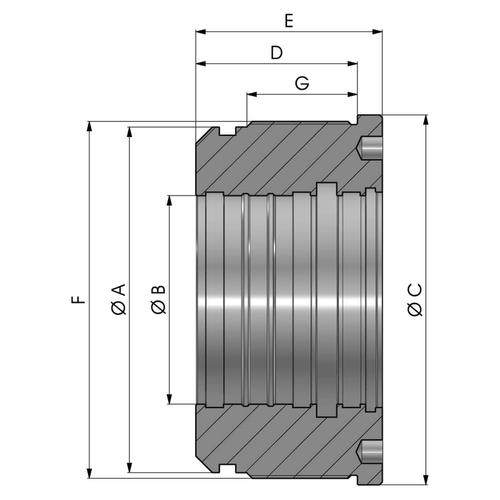 Dimensional drawing of the standard rod guide